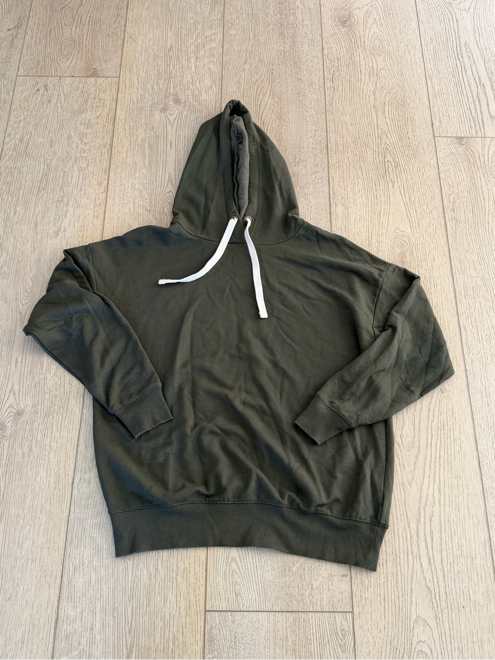 Buffalo David Bitton Olive Green Hoodie with White Drawstrings